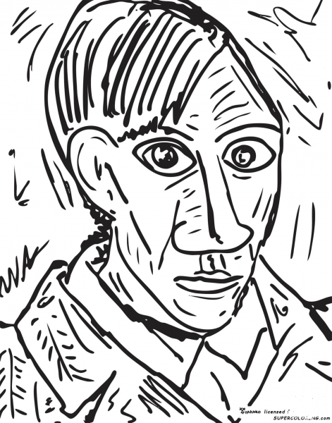 Self Portrait 1907 By Pablo Picasso  coloring page image