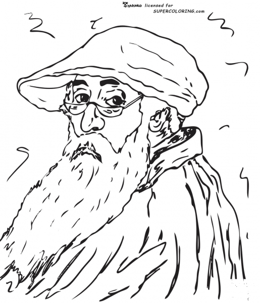 Self Portrait By Camille Pissarro  coloring page image