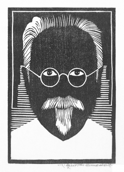 Self Portrait with Glasses and Goatee coloring page image