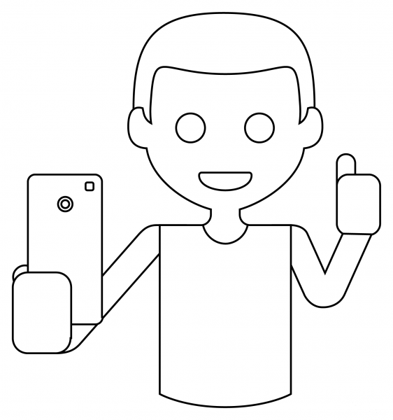 Selfie coloring page image