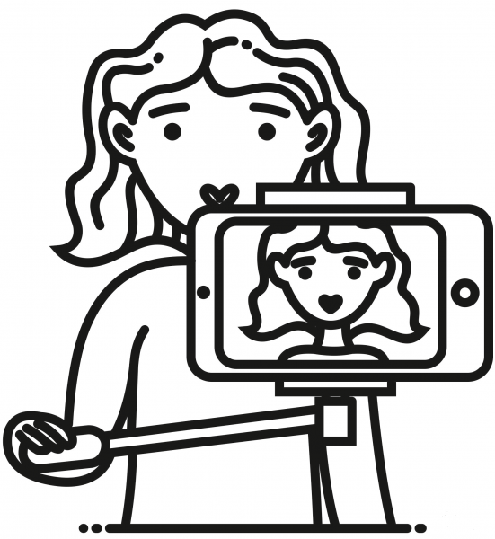 Selfie coloring page image