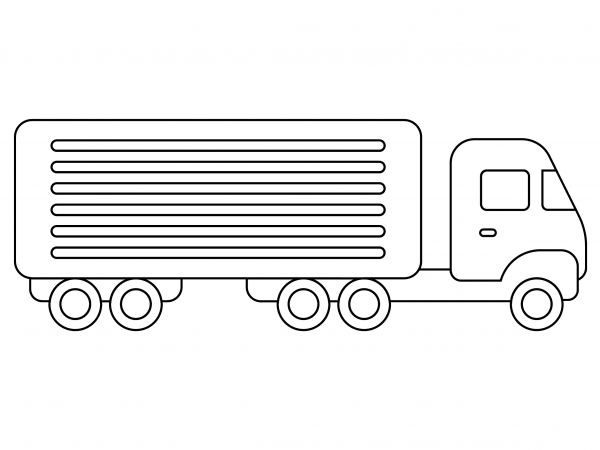Semi Truck coloring page image