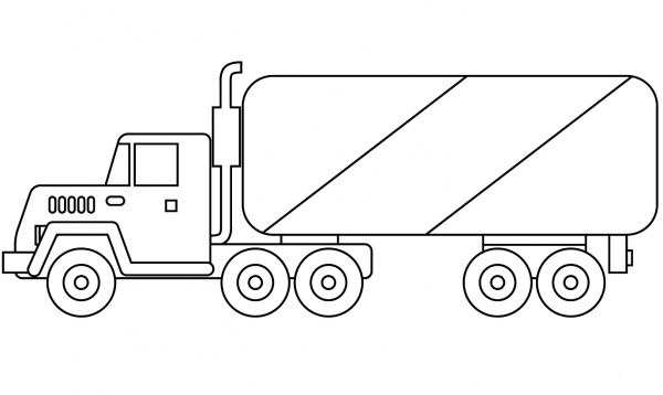Semi Truck coloring page image