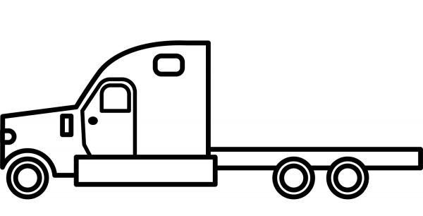 Semi Truck coloring page image