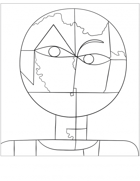 Senecio by Paul Klee coloring page image