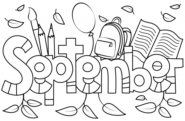 September coloring page image