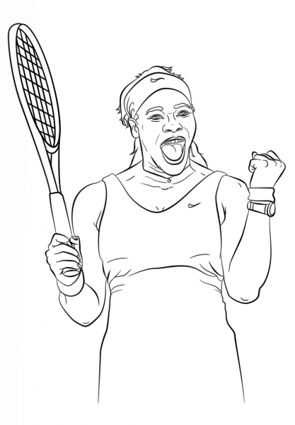 Serena Williams coloring page image