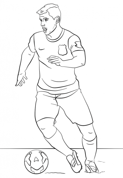 Sergio AgÃ¼ero coloring page image
