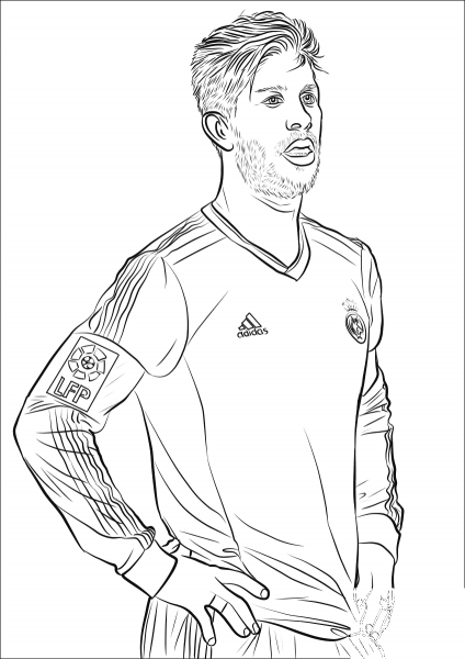 Sergio Ramos coloring page image