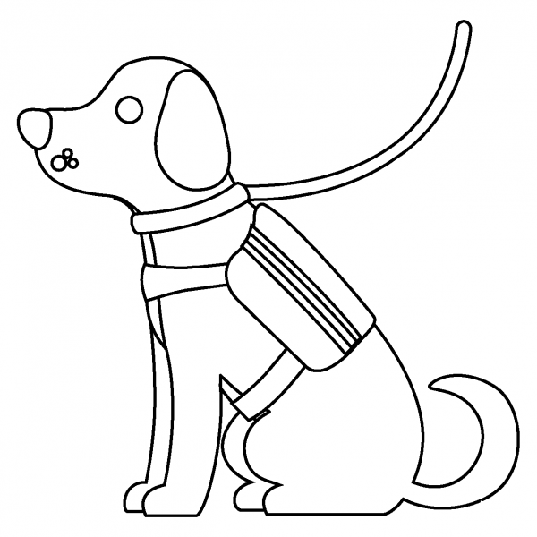 Service Dog Emoji coloring page image