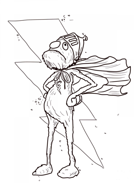 Sesame Street Super Grover coloring page image
