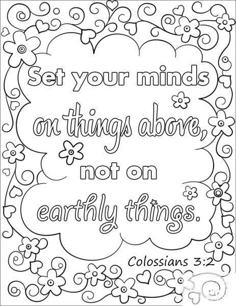 Set Your Minds on Things Above, Not on Earthly Things coloring page image