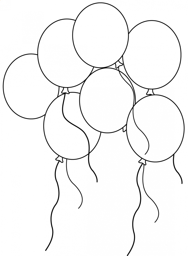 Seven Balloons coloring page - ColouringPages