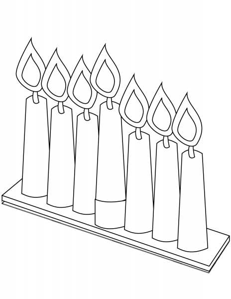 Seven Candles for Kwanzaa coloring page image