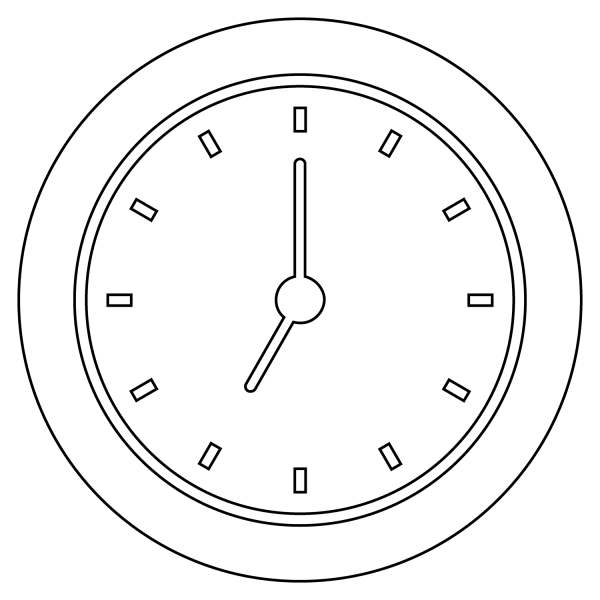 Seven O’clock Emoji coloring page image