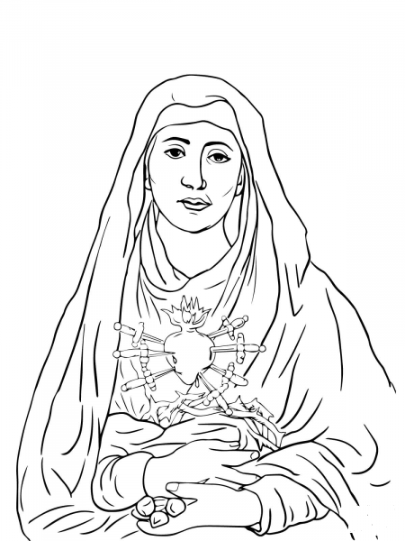 Seven Sorrows of Mary coloring page image