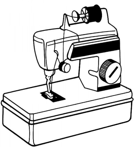 Sewing Machine  coloring page image