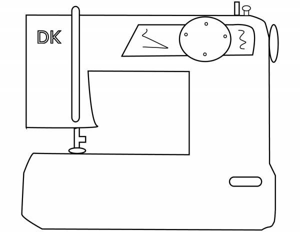 Sewing Machine coloring page image