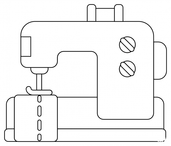 Sewing Machine coloring page image