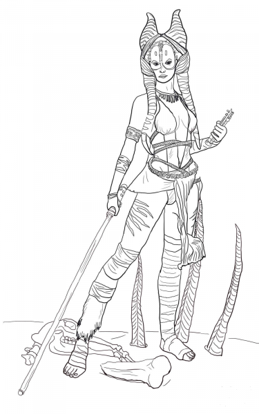 Shaak Ti coloring page image