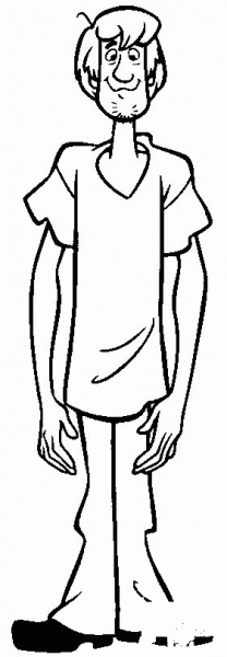Shaggy stood still coloring page image