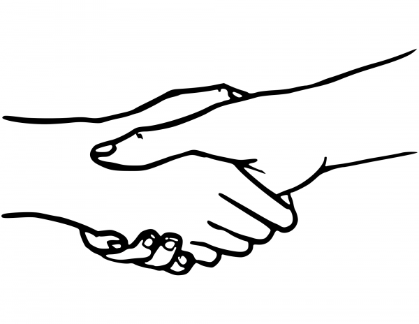 Shaking Hands coloring page image
