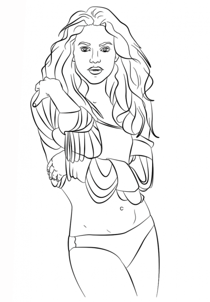 Shakira coloring page image
