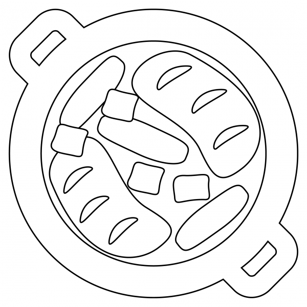Shallow Pan of Food coloring page image