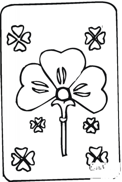 Shamrock Card coloring page image
