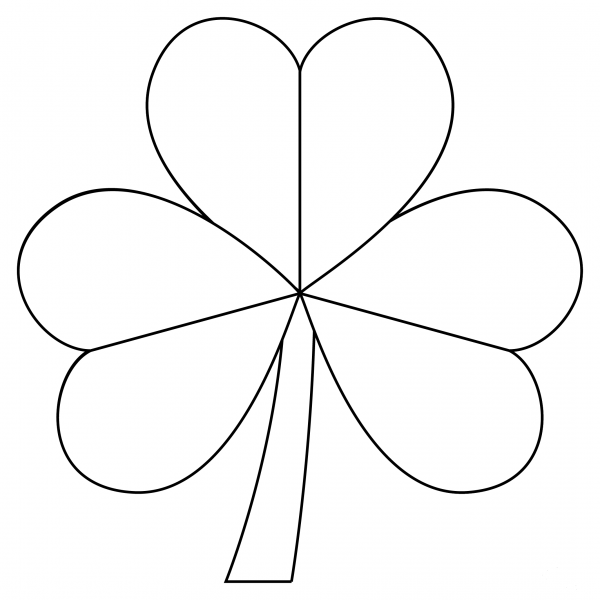 Shamrock coloring page image
