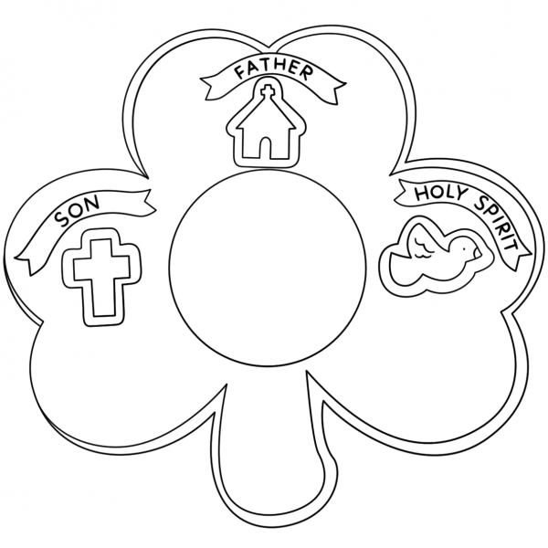 Shamrock Holy Trinity coloring page image