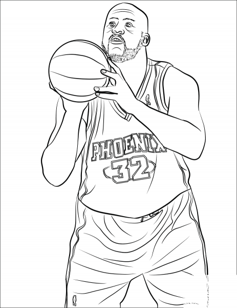 Shaquille O’Neal coloring page image