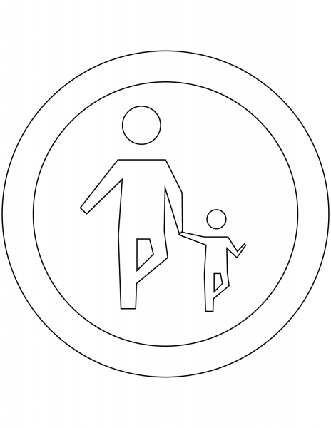 “Shared Use Path” Sign in Argentina coloring page image
