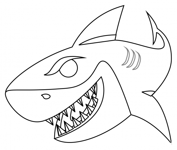 Shark coloring page image