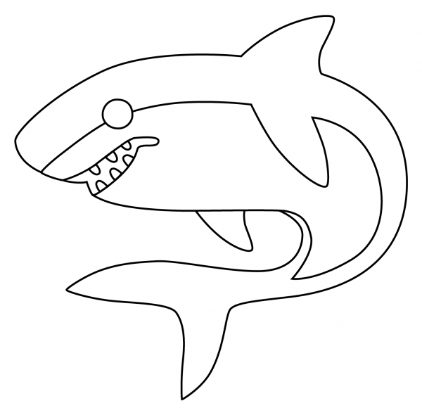 Shark Emoji coloring page image