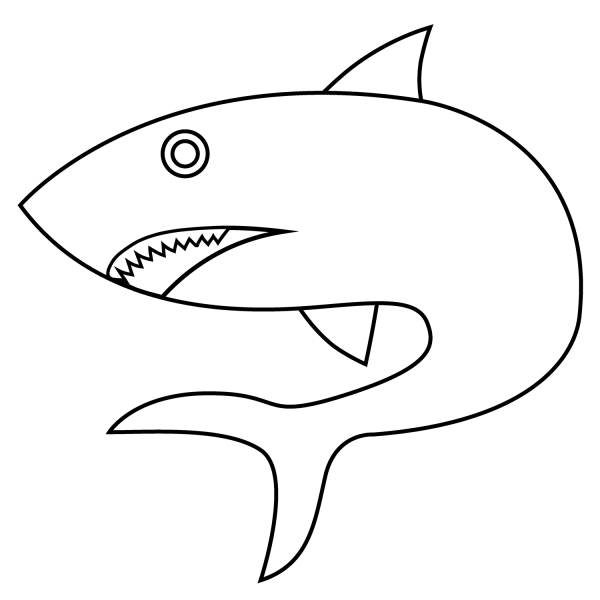 Shark Emoji coloring page image