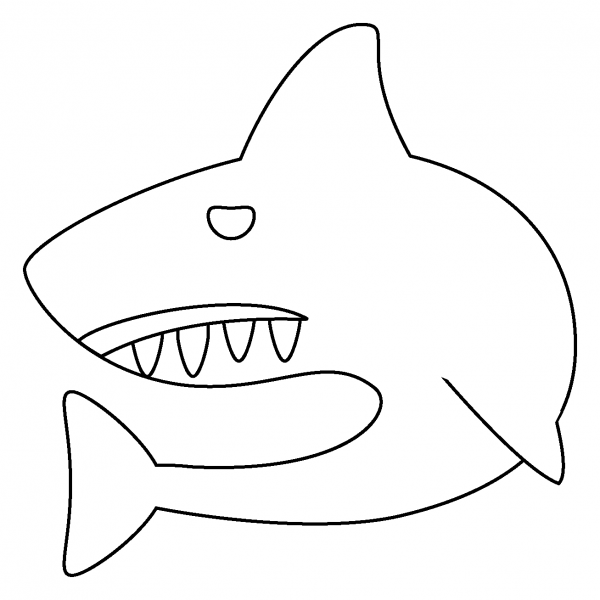 Shark Emoji coloring page image