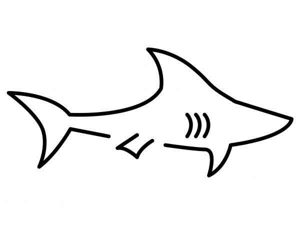 Shark Emoji coloring page image