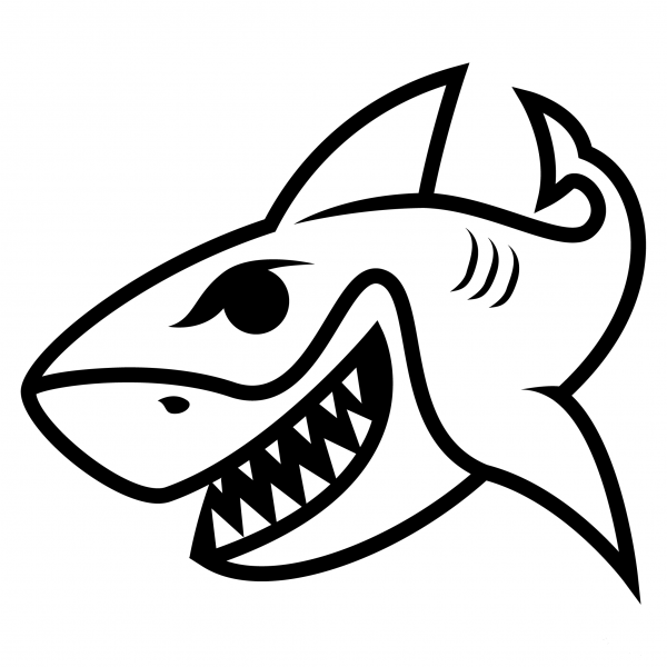 Shark Emoji coloring page image