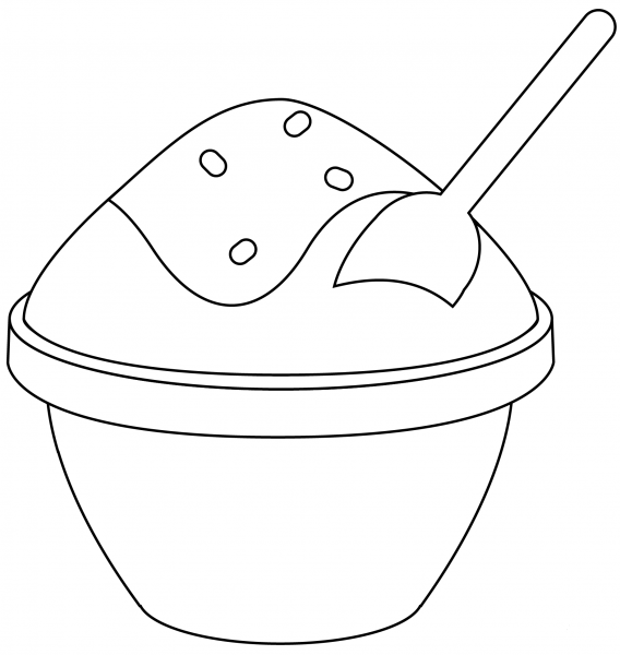 Shaved Ice Emoji coloring page image