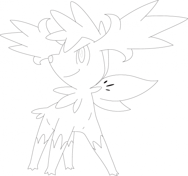 Shaymin in Sky Form coloring page image