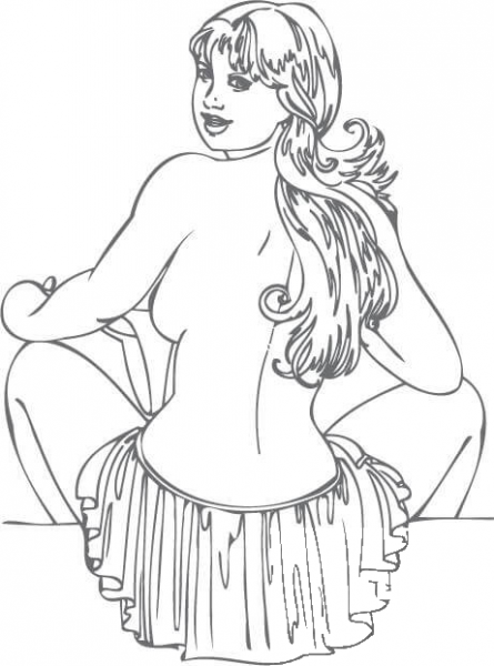 She Turned Around coloring page image