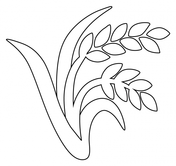 Sheaf of Rice Emoji coloring page image