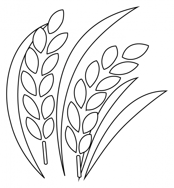 Sheaf of Rice Emoji coloring page image