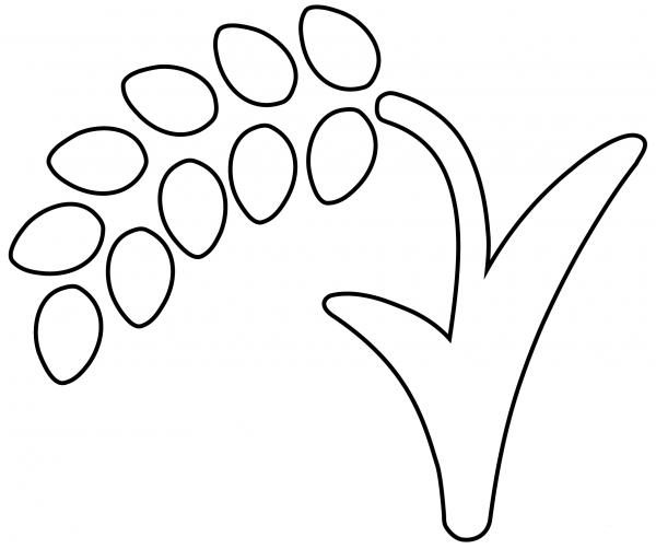 Sheaf of Rice Emoji coloring page image