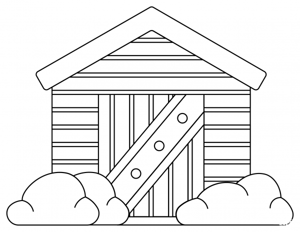 Shed coloring page image