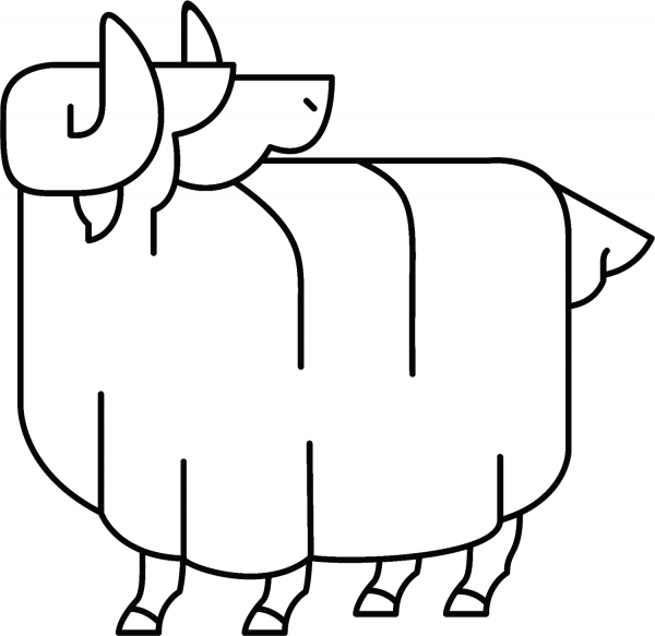 Sheep coloring page image