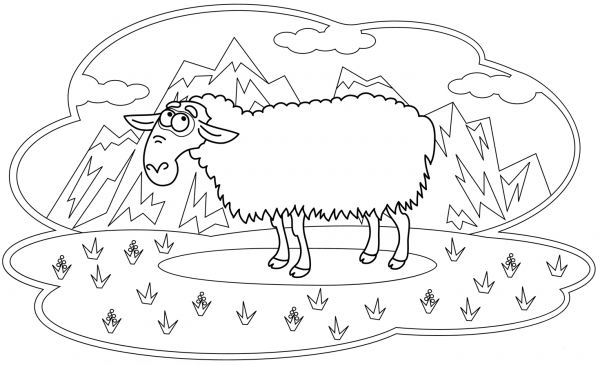 Sheep coloring page image