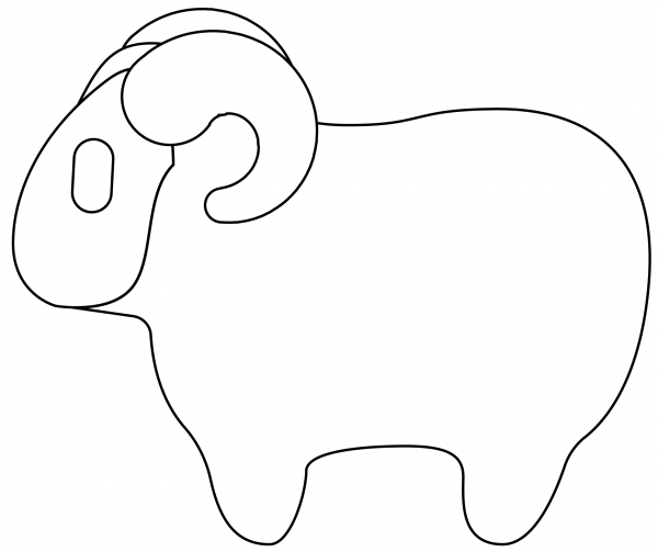Sheep Emoji coloring page image