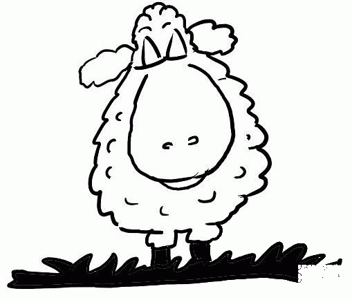 Sheep Smile coloring page image
